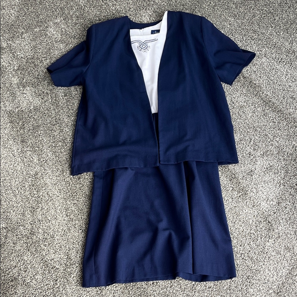 Chic Navy Women's Dress Ensemble